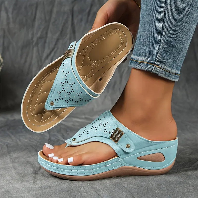 Élodie - Keil-Zehensandalen für Dame  - By Qivii