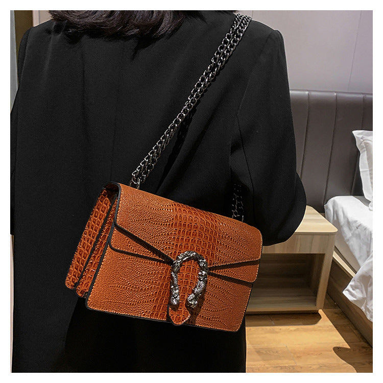 Women's Chain Flap Bag - Trendy PU Leather Shoulder & Crossbody Purse