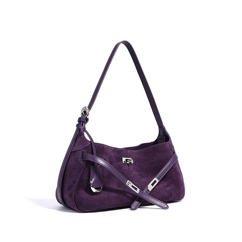 Ounamei Suede Leather Purse for women | Elegant Handbag, Crossbody & Shoulder Bag