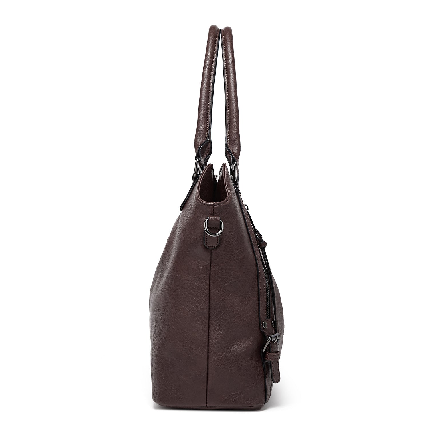 Ounamei Plaid Carry-All Hobo Tote Bag with Pouch for Women | PU Leather & Canvas Large-Capacity Shoulder & Crossbody Bag for Daily Use