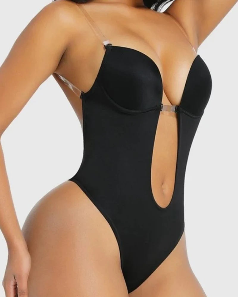 Shapewear Women Plus Size Backless Shapewear Integrated Bra Body Shaper Seamless Open Crotch Shapewear  - By Qivii