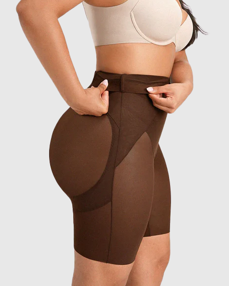 High Waist Mid-Thigh Breathable Mesh Butt Lifting Shorts