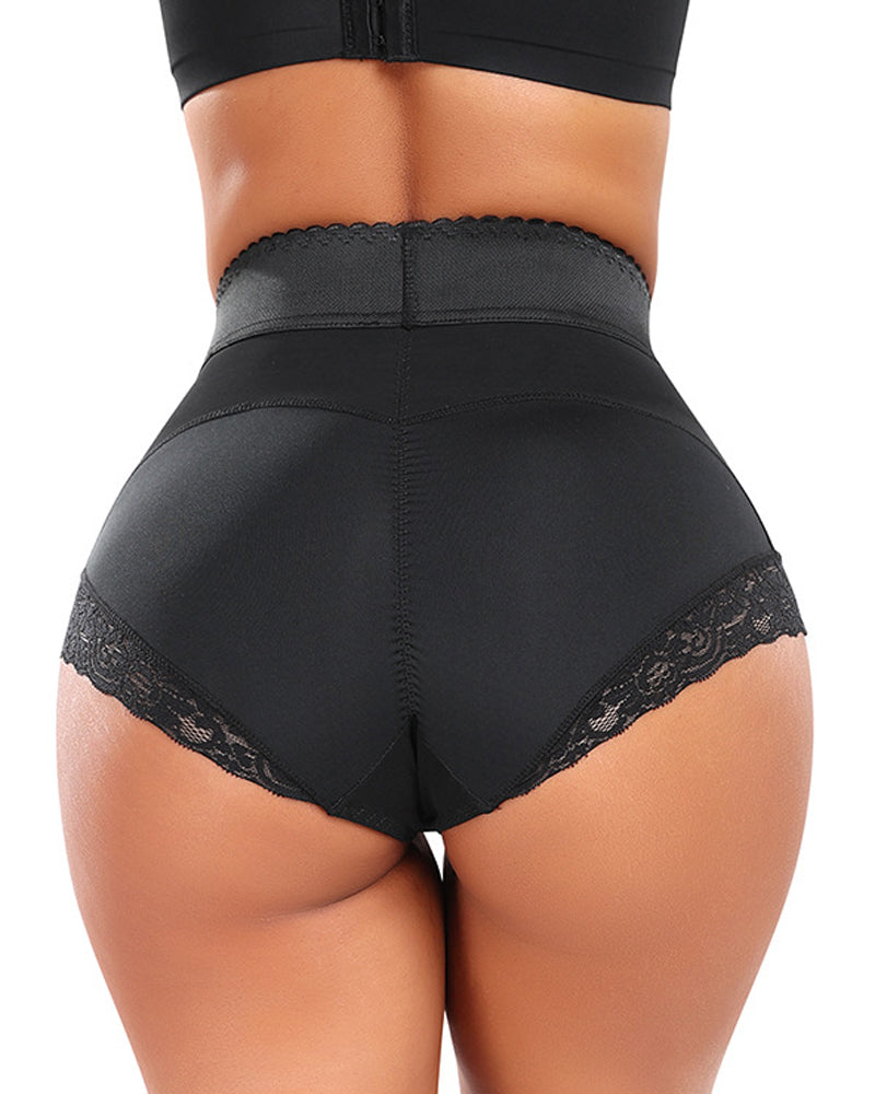 Women's Triangle Mid Waist Hip Lifting Tummy Control Shapewear Shorts  - By Qivii