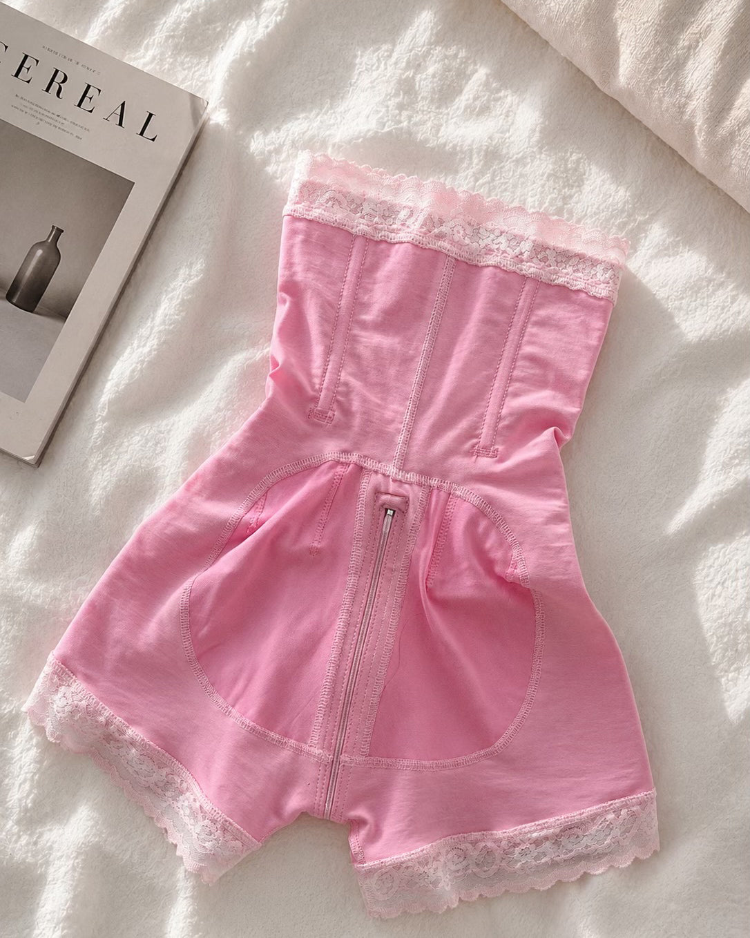 Lace High Waist Hook Eye Tummy Control Butt Lifting Shaping Shorts