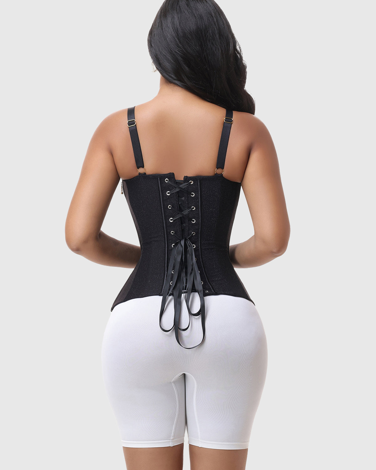 Draped Cowl Neck Side Zipper Adjustable Strap Waist Cincher Shaping Vest