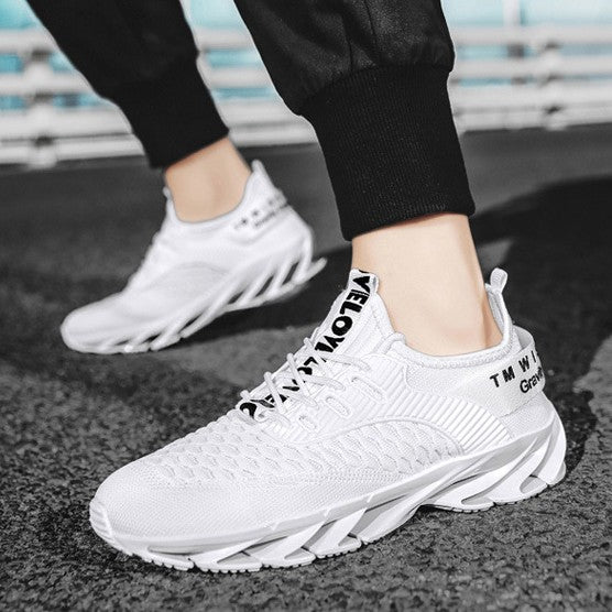 Men's AeroKnit Runner - Extended Fit Breathable Mesh - Platform Sneakers with Blade Sole & Maximum Cushion