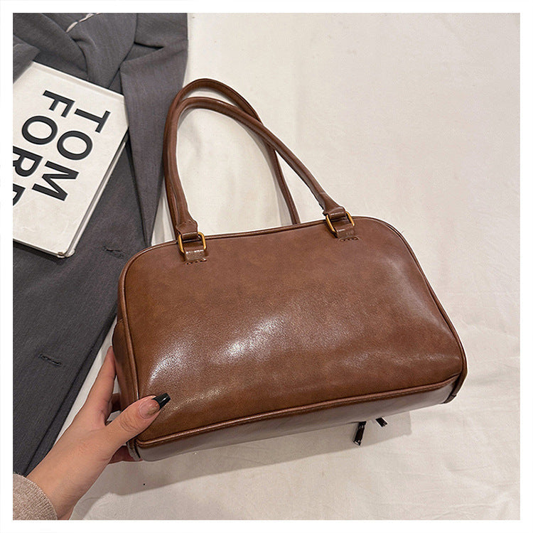 Women's Trendy Vintage Boston Pillow Tote Bag - Versatile Shoulder/Handheld Retro Commuter Bag
