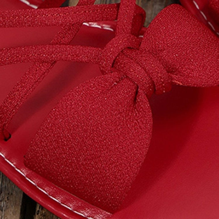 Women's Vela Bow Flat Sandals - Soft Sole Elastic Strap Summer Sandals (US 5-10.5)