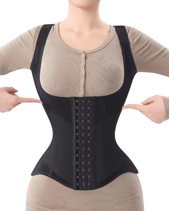 Fajas Colombianas Double Layer Tummy Control Steel Boned Waist Trainer Vest