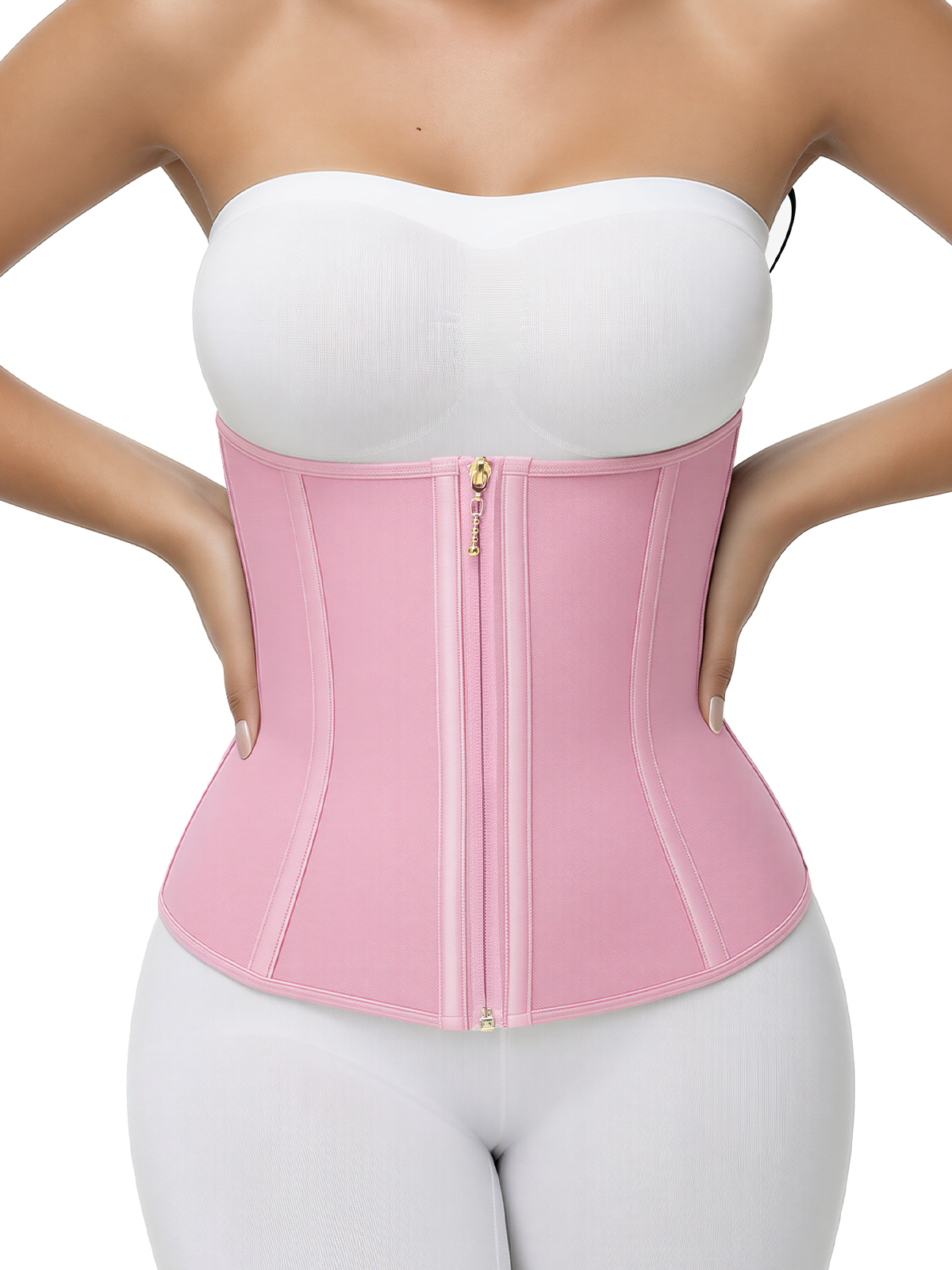 High Compression Front Zipper Multi Hooks Tummy Control Waist Trainer