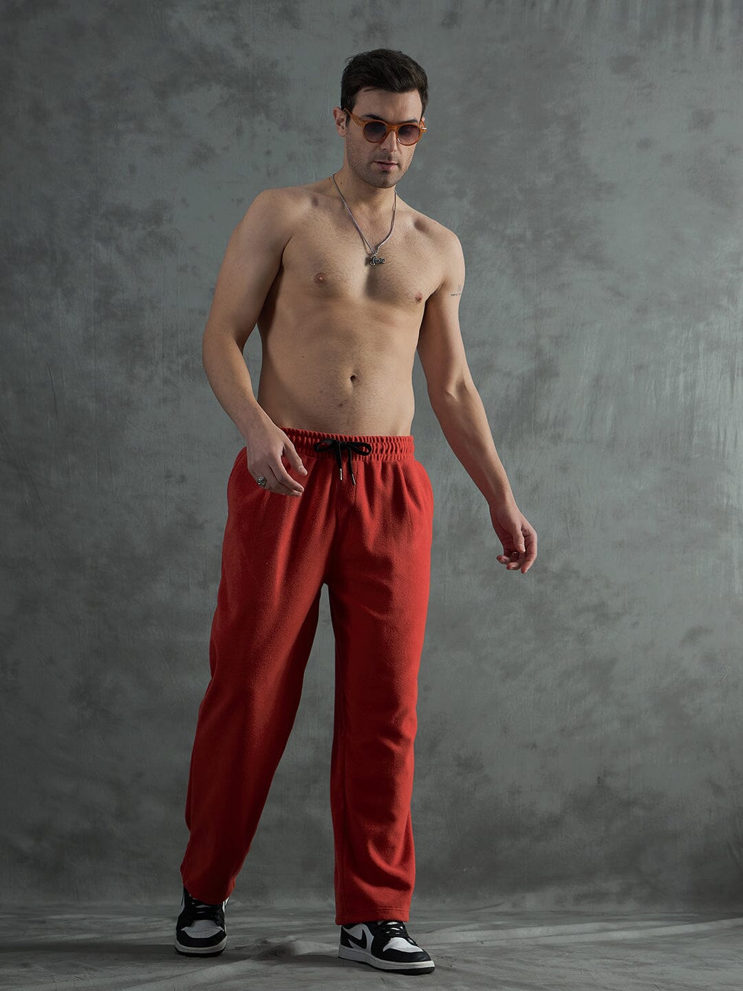 Orange Inmate Polar Fleece Trackpants