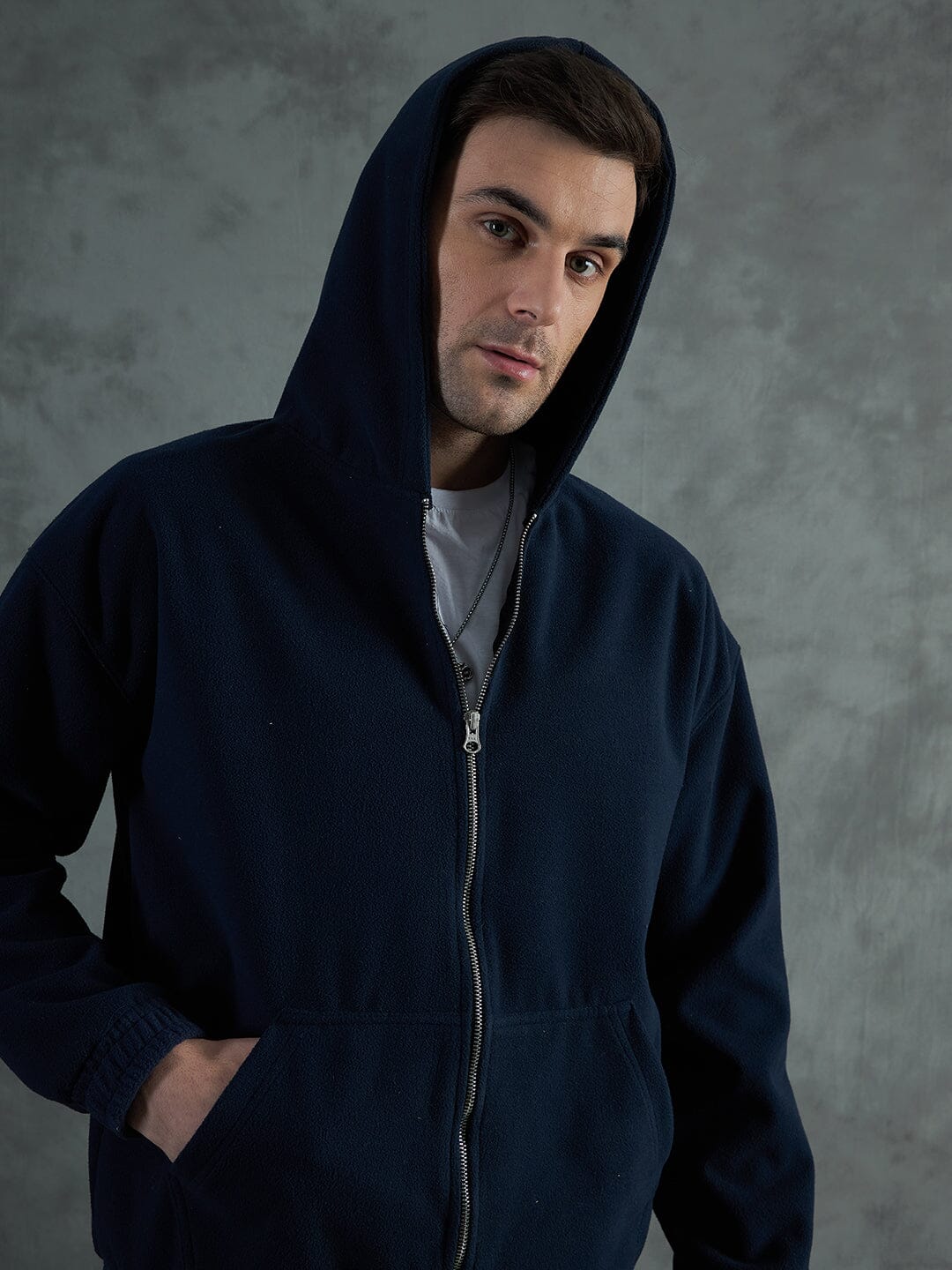 Navy Minimalist Polar Hoodie