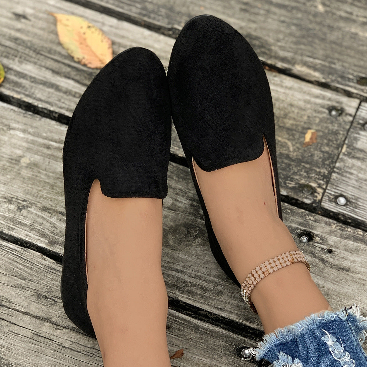 Women's Plus Size Pointed-Toe Slip-On Loafers Casual Flat Comfort Shoes