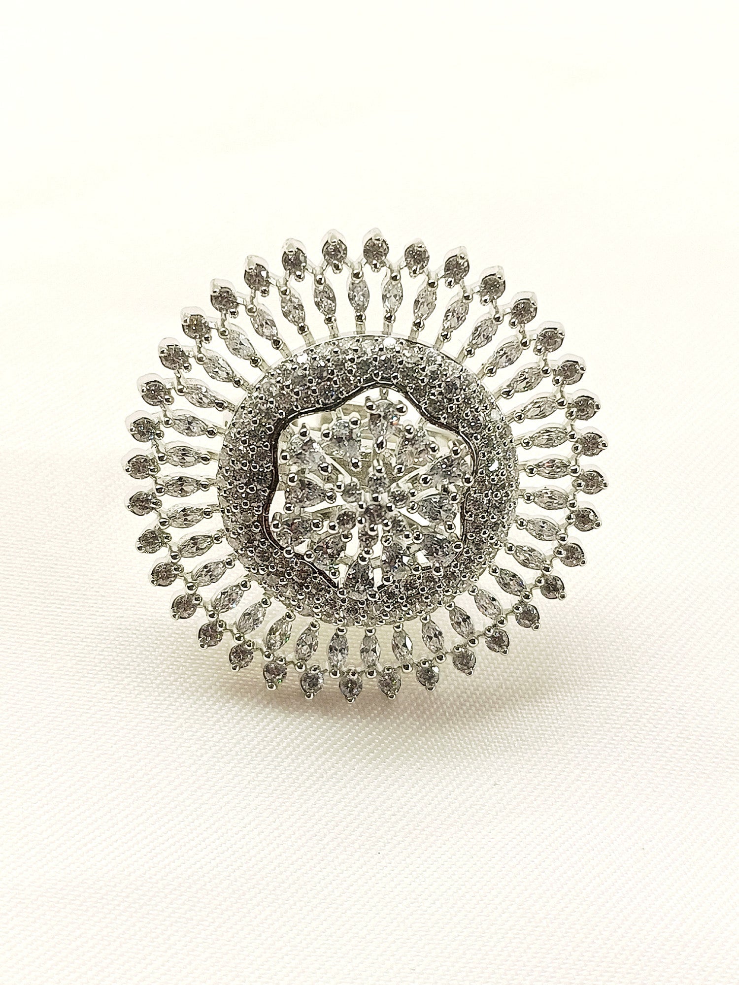 Rooh White American Diamond Finger Ring