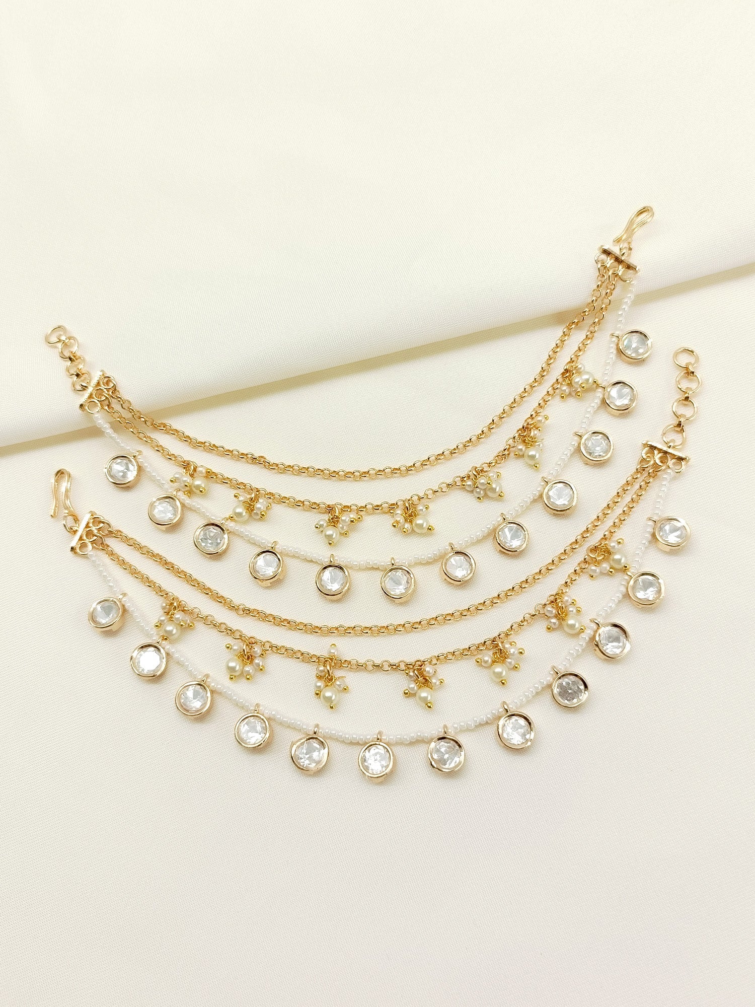 Urmi White Traditional Ear Chain