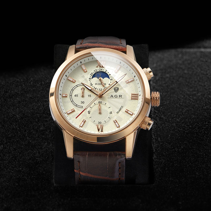 Premium Leren Quartz Horloge  - By Qivii