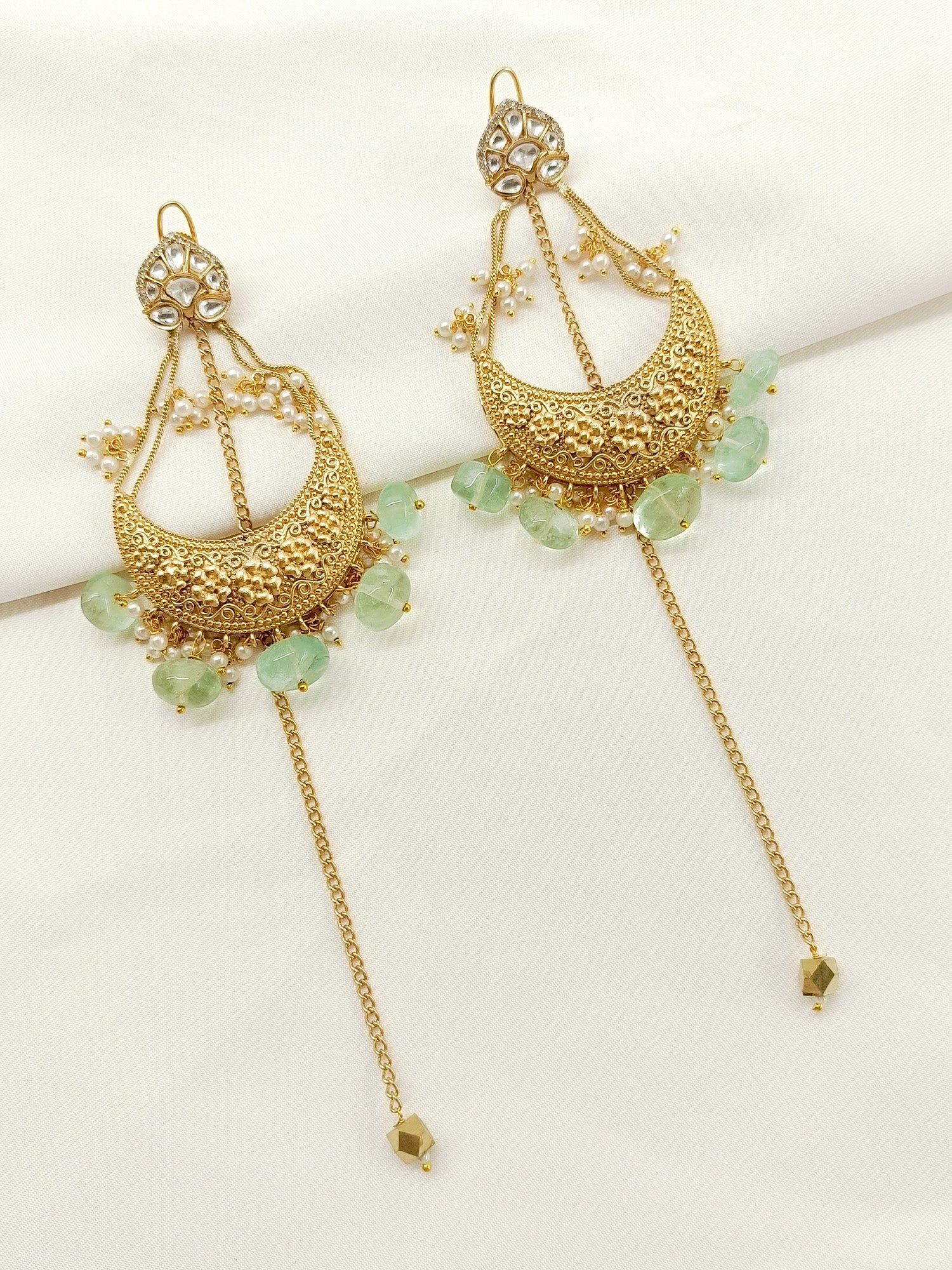 Sushmita Mint Green Antique Earrings