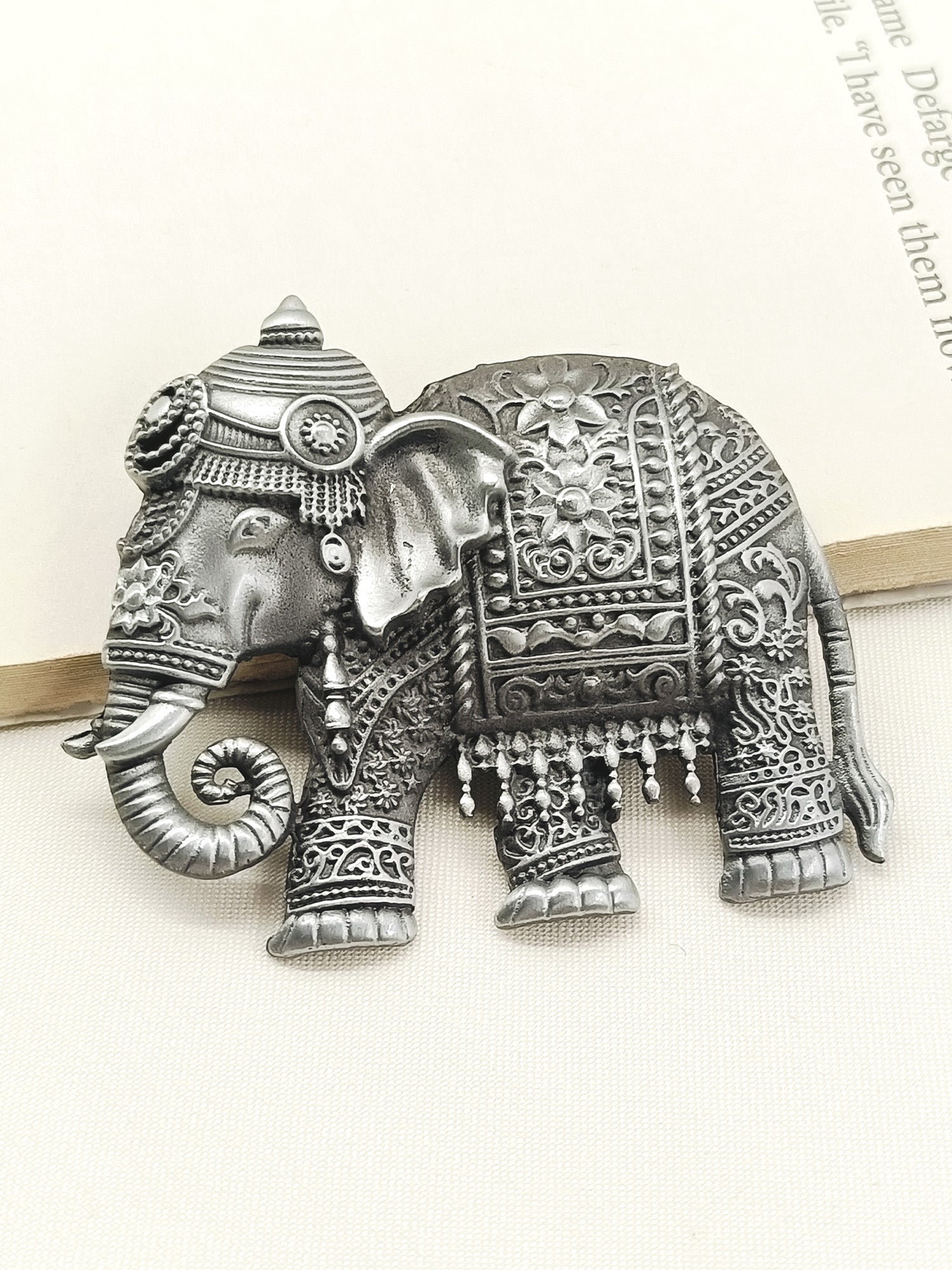 Shlok Grey Elephant Men's Brooch