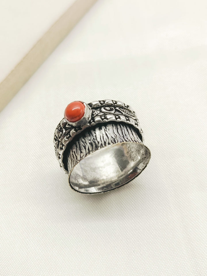 Katrina Orange Oxidized Finger Ring