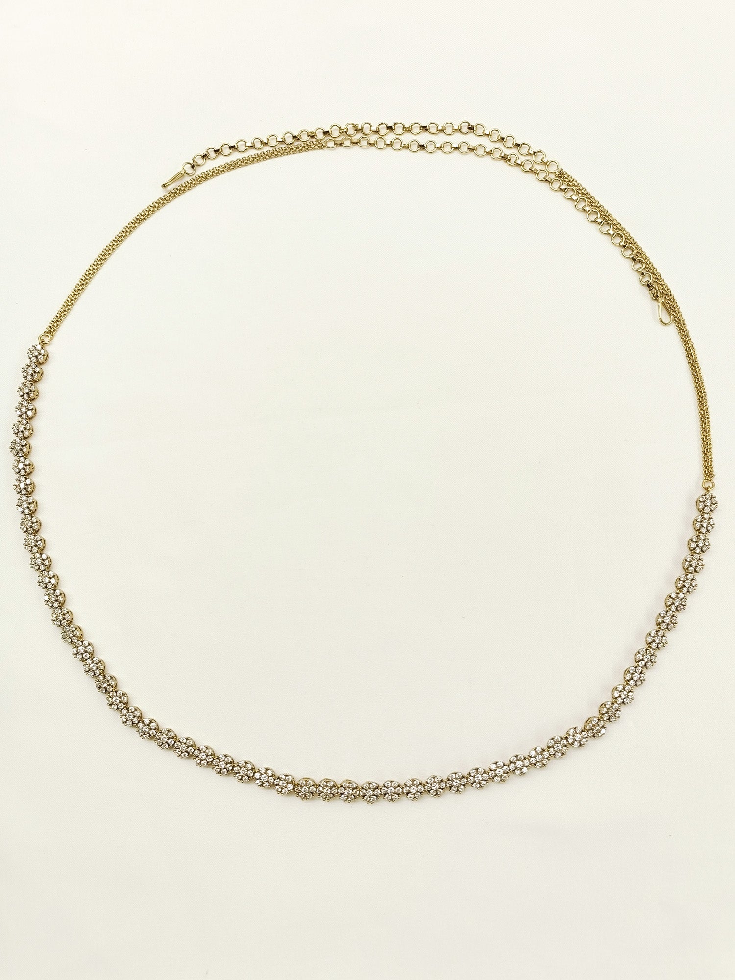 Minna White American Diamond Waist Belt/kamar Bandh