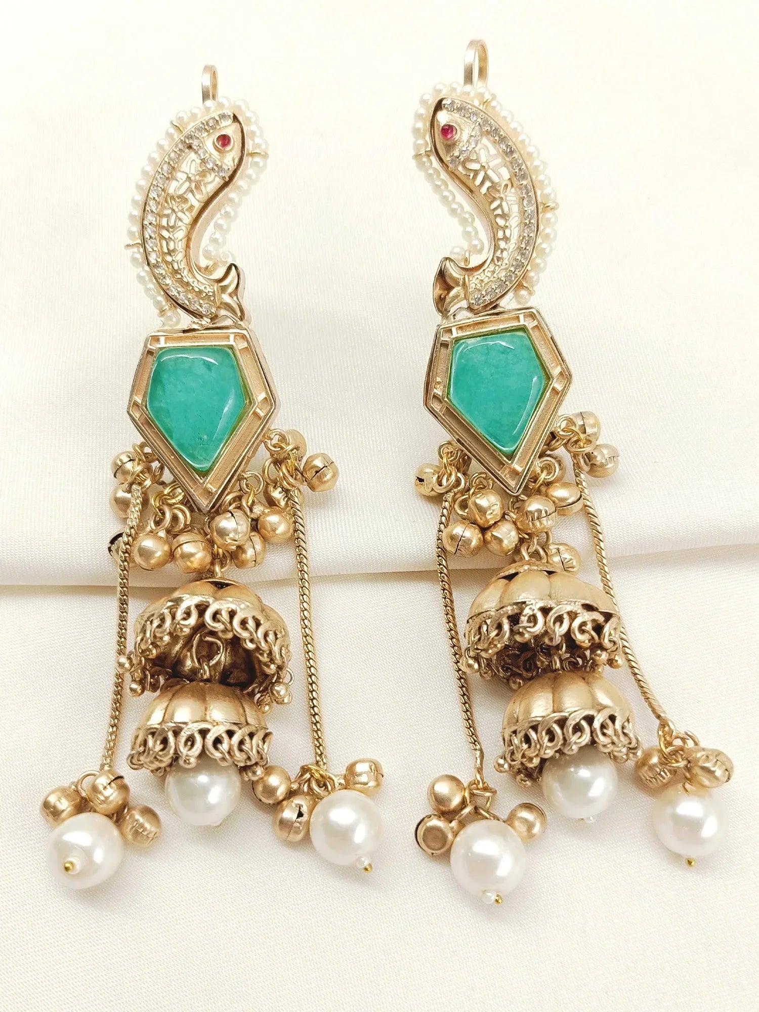 Gurpraveen Mint Green Boutique Jhumki