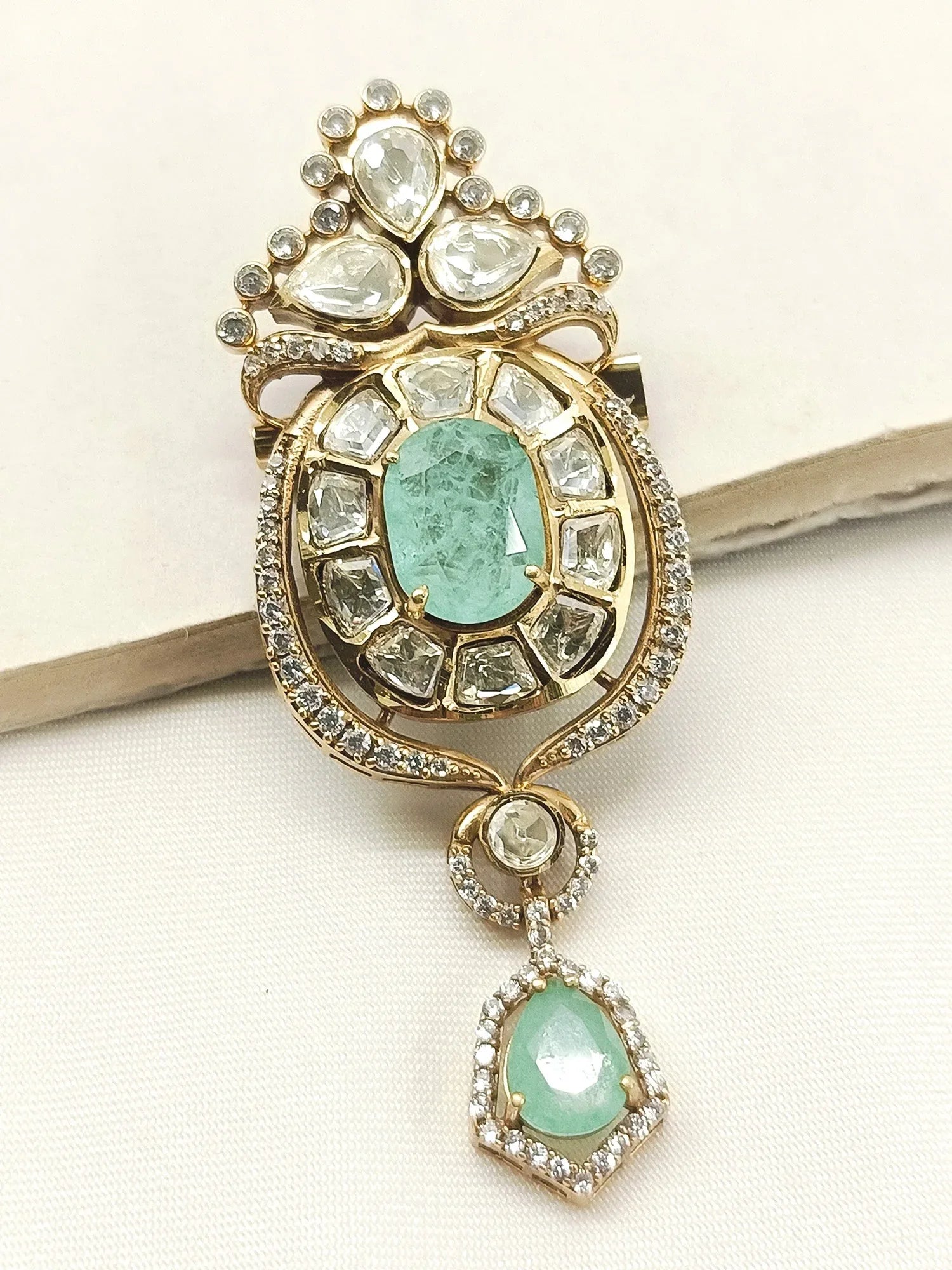 Parvesh Mint Green Men's Brooch
