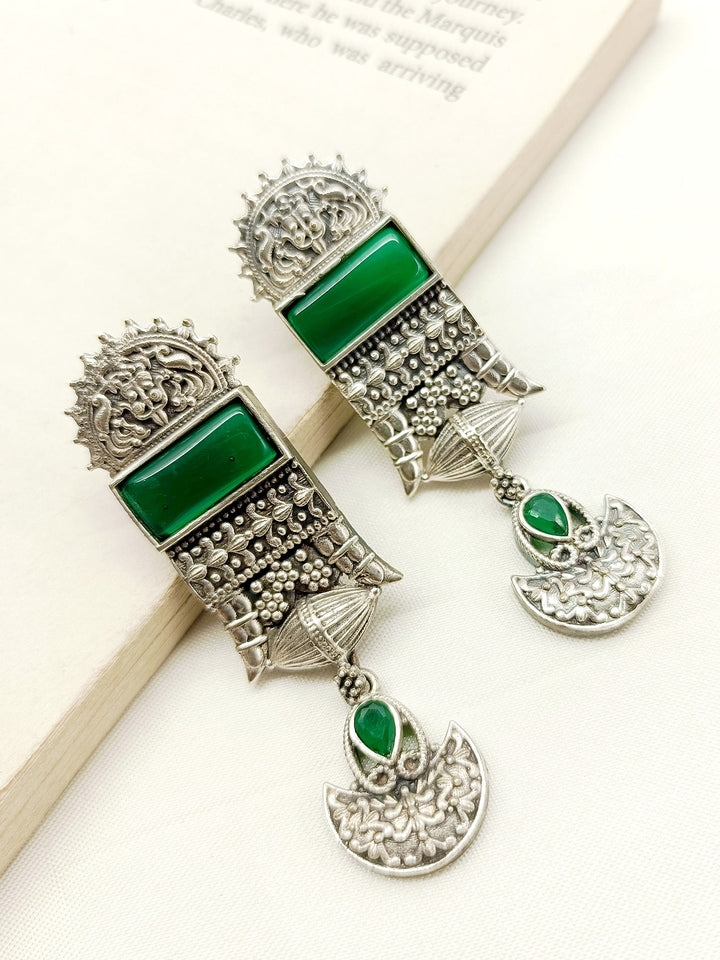 Love Green Oxidized Earrings