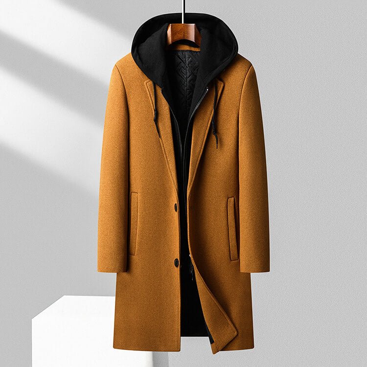 Jasper Virgin Wool Hooded Overcoat  - By Qivii