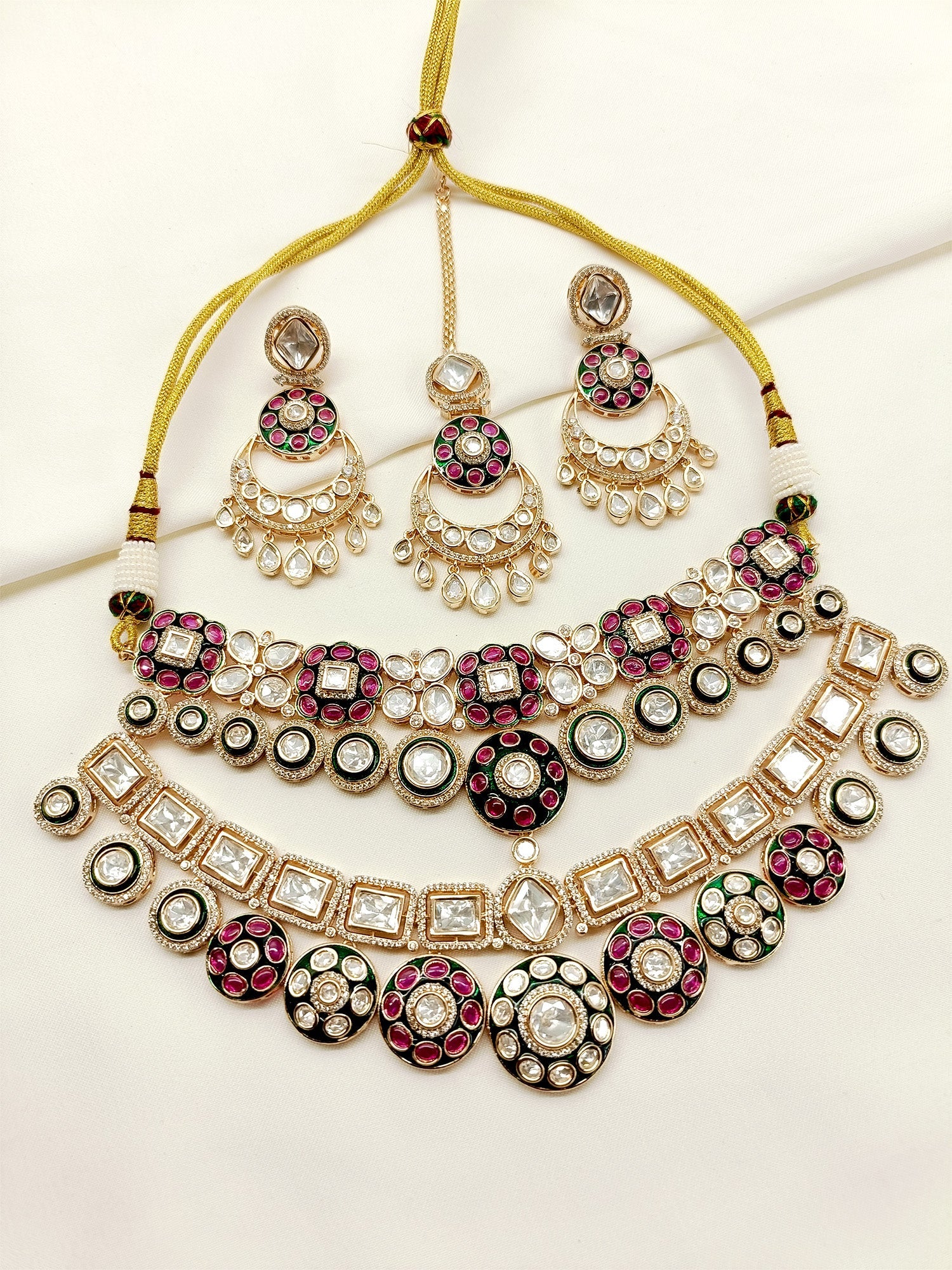 Onisa M & G Kundan Necklace Set - qivii