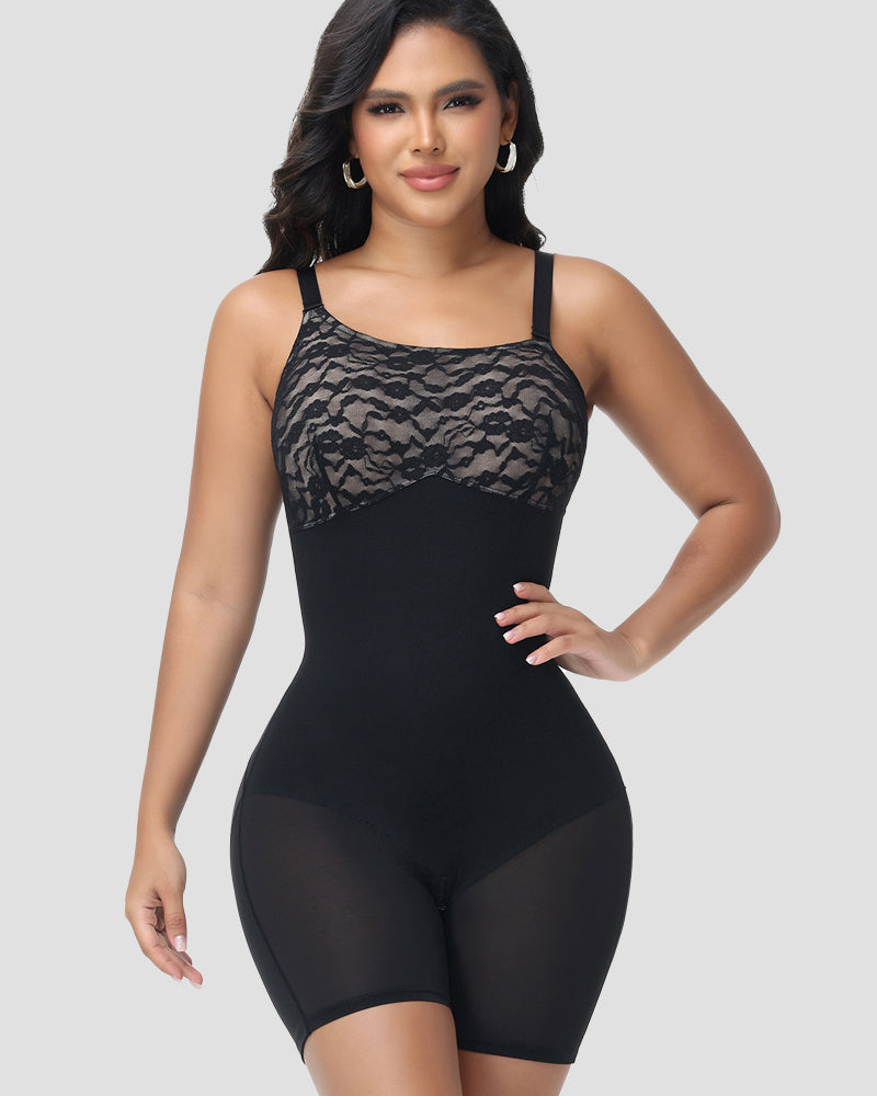 Shapshe® Lace Patchwork Shapewear With Movable Straps