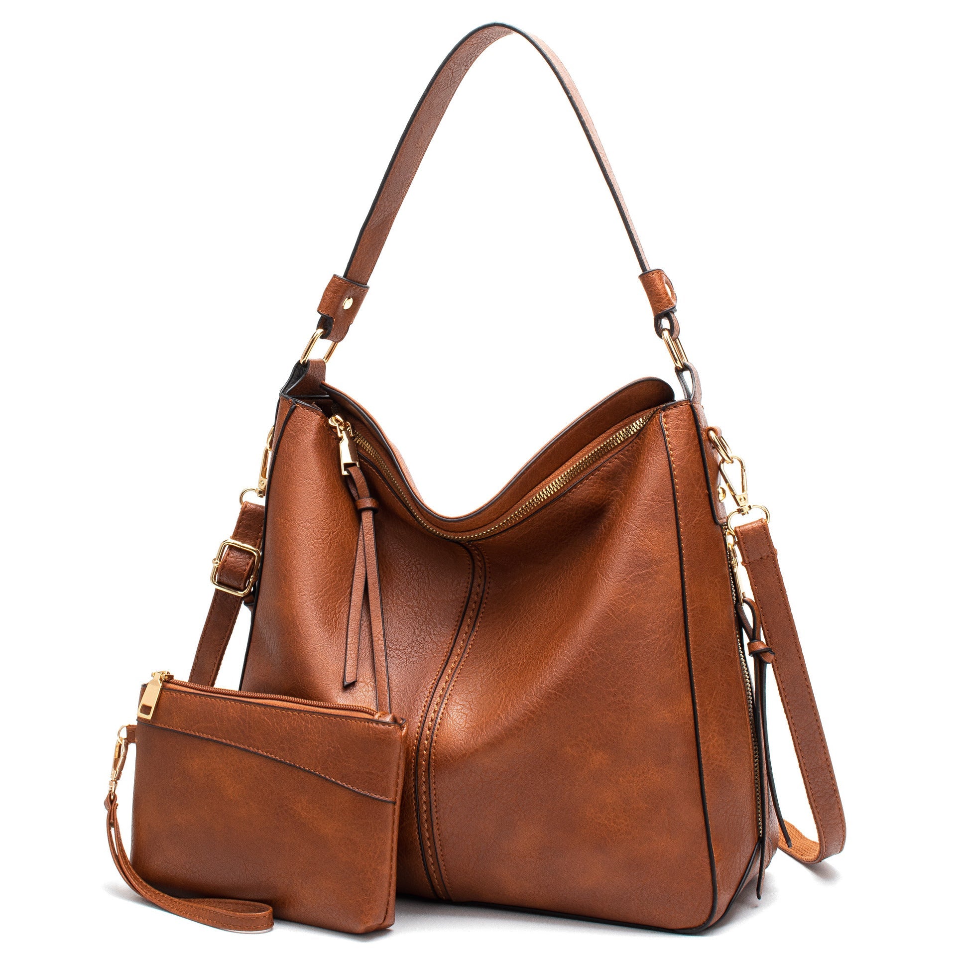Ounamei Vegan Leather Hobo Tote Bag for Women | Large Capacity Shoulder Handbag with Adjustable Crossbody Strap