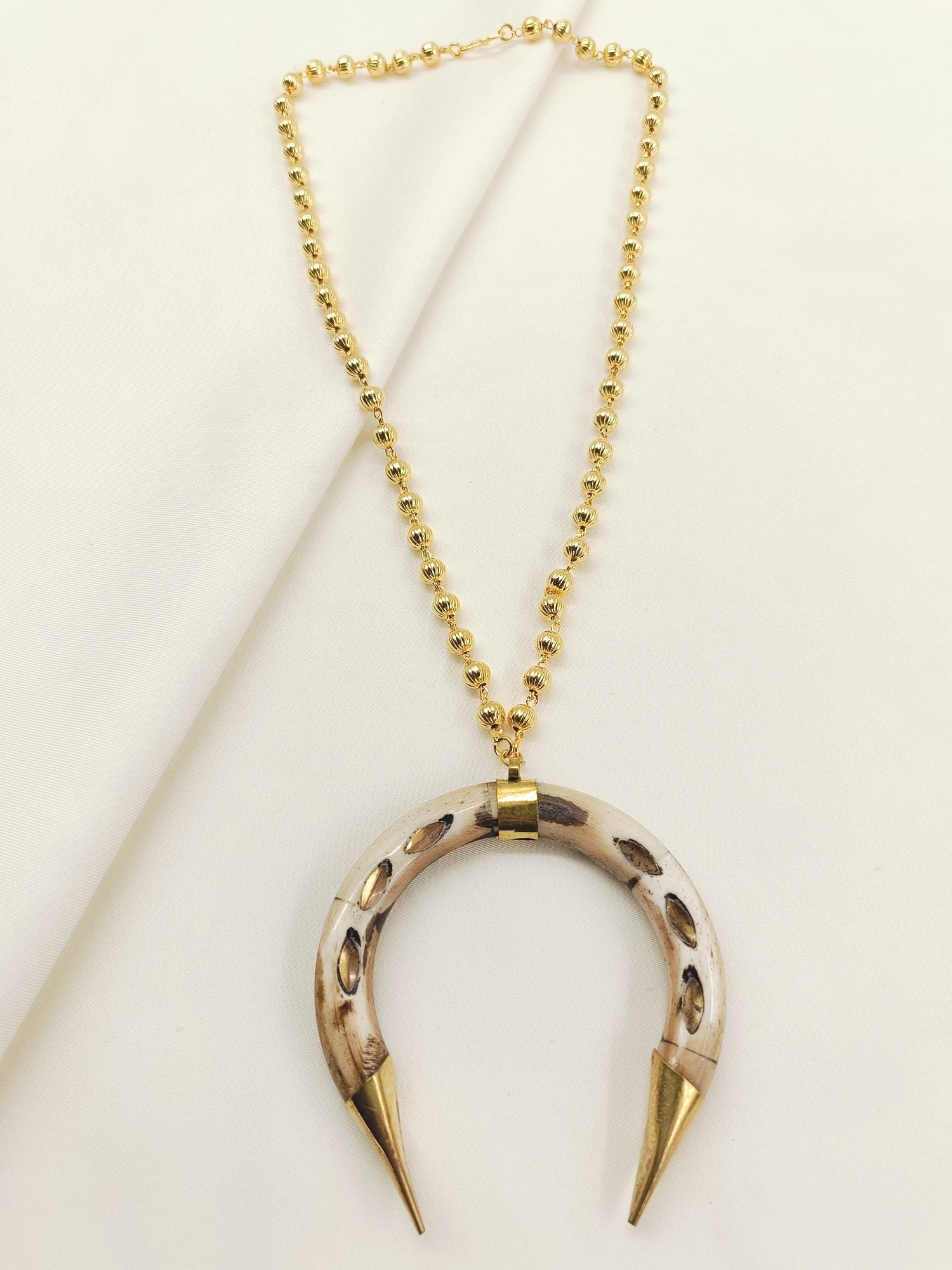 Arfa Brown Bone Neckpiece