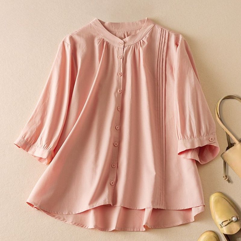 Chamomile Cotton-Linen Blouse  - By Qivii