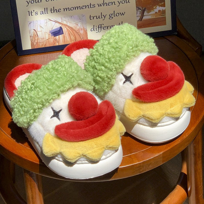 Women's Carnival Character Slippers - Plush Holiday Indoor/Outdoor Slip-Ons (US 5-11.5)