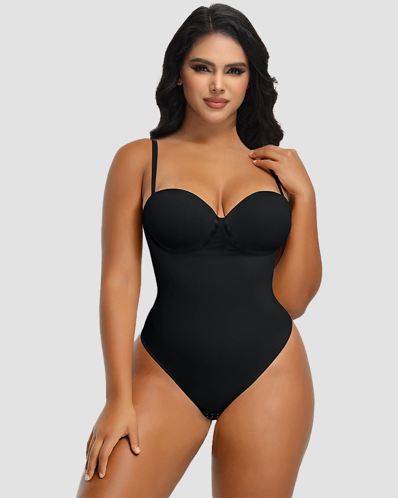 Shapshe® Sexy Back Lace-up Thong Seamless Skinny Bodysuit  - By Qivii