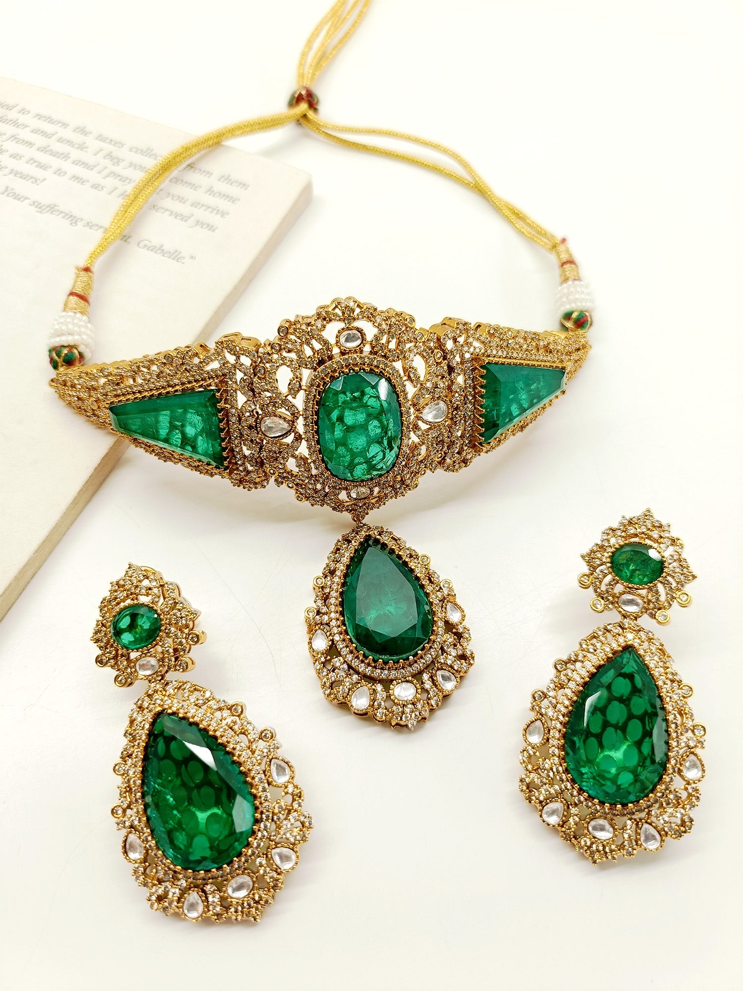 Keyla Green Boutique Choker Set - qivii
