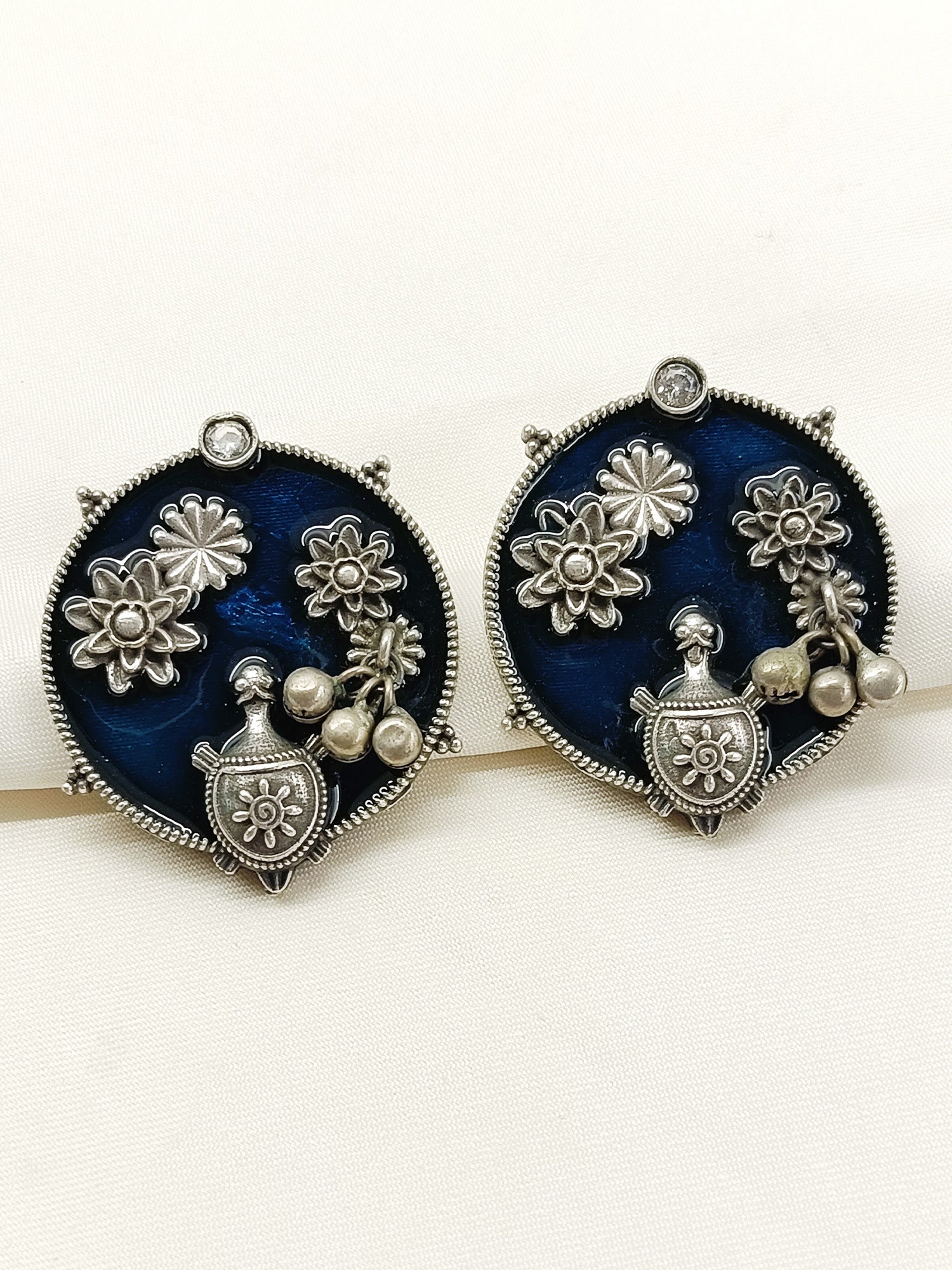 Sanjukta Blue Oxidized Tops