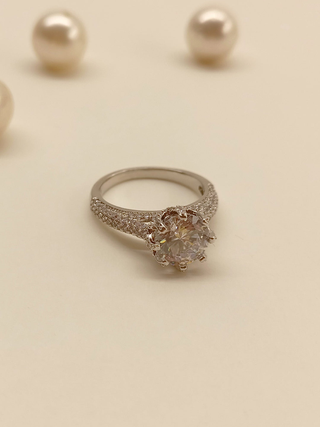  Close-up of Nabila American Diamond Finger Ring showing exquisite craftsmanship and elegant design