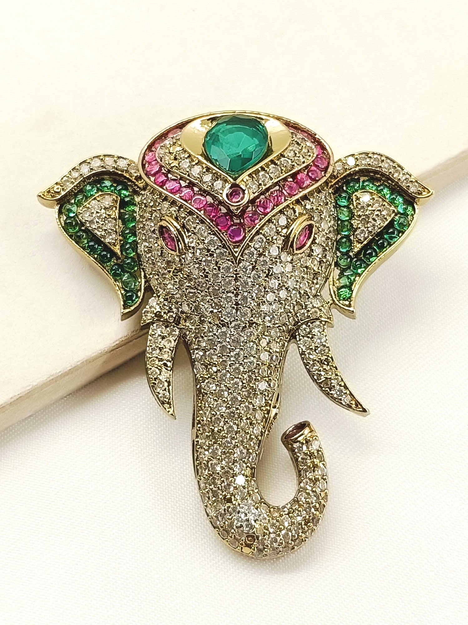 Anvay R&G Elephant's Brooch