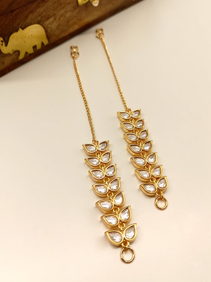 Snow White Kundan Ear Chain