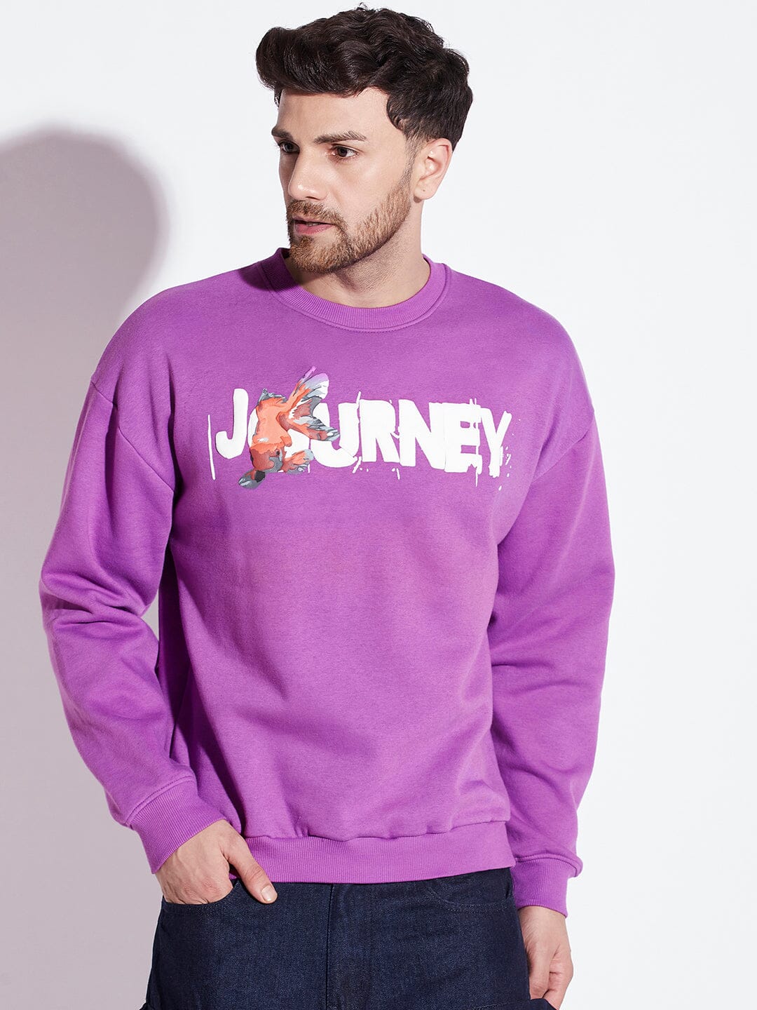 Purple Gold Fish Oversized Sweatshirt
