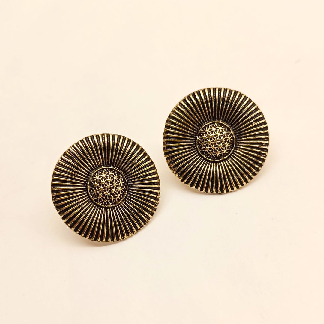 Kanika Oxidised Golden Studs