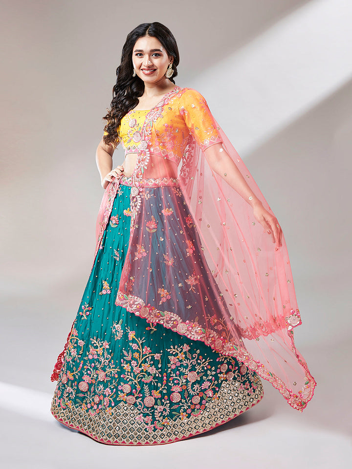 Pure Georgette Sequinse Work Stitched Lehenga