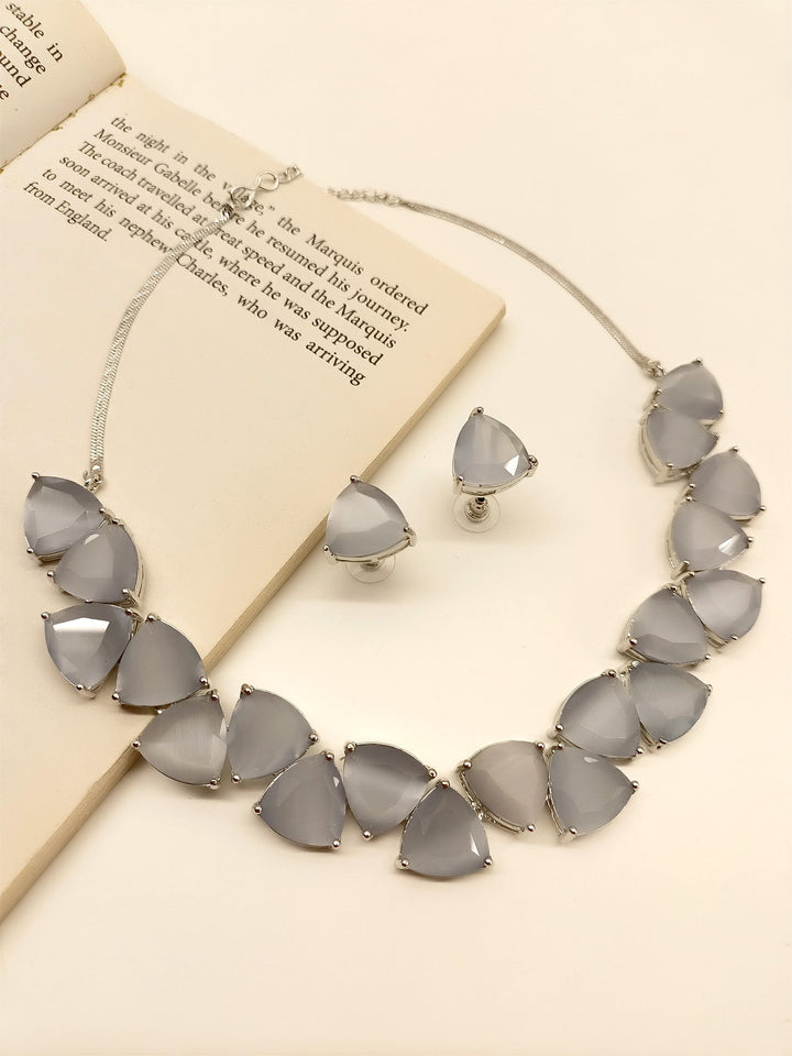 Mishkad Gray American Diamond Set