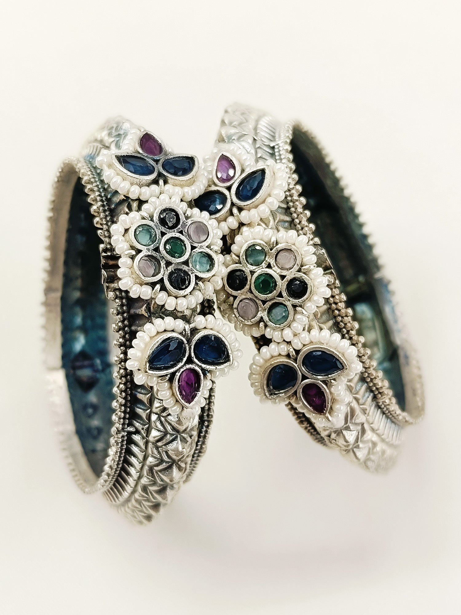 Hanvita Multi Colour Oxidized Bangle