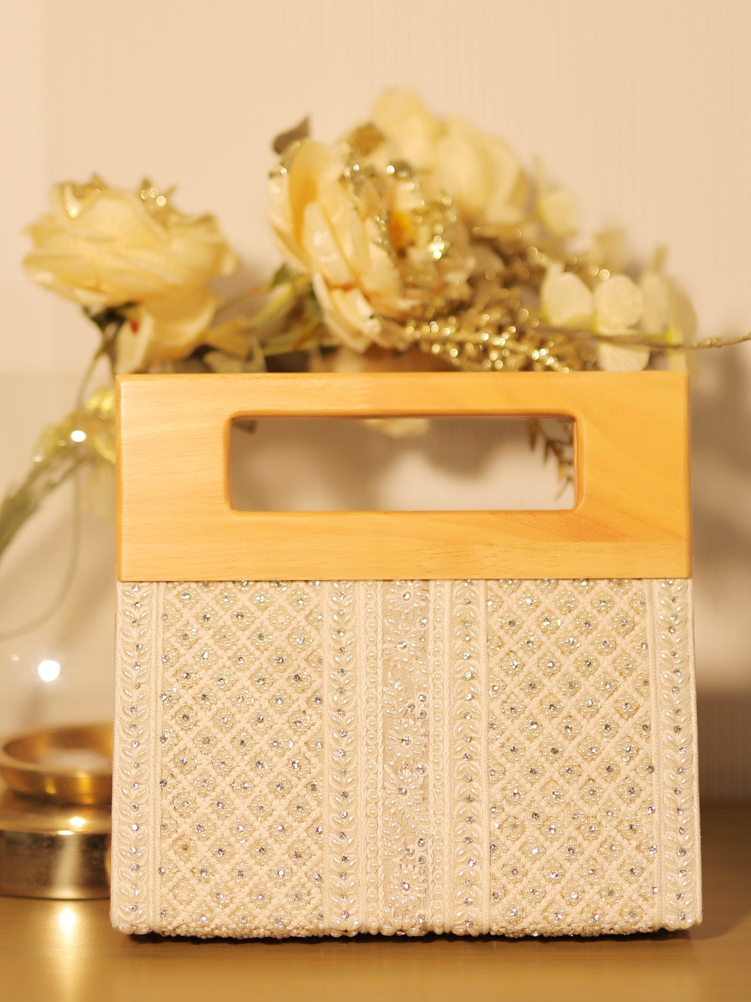 Yashaswini White Evening Clutch