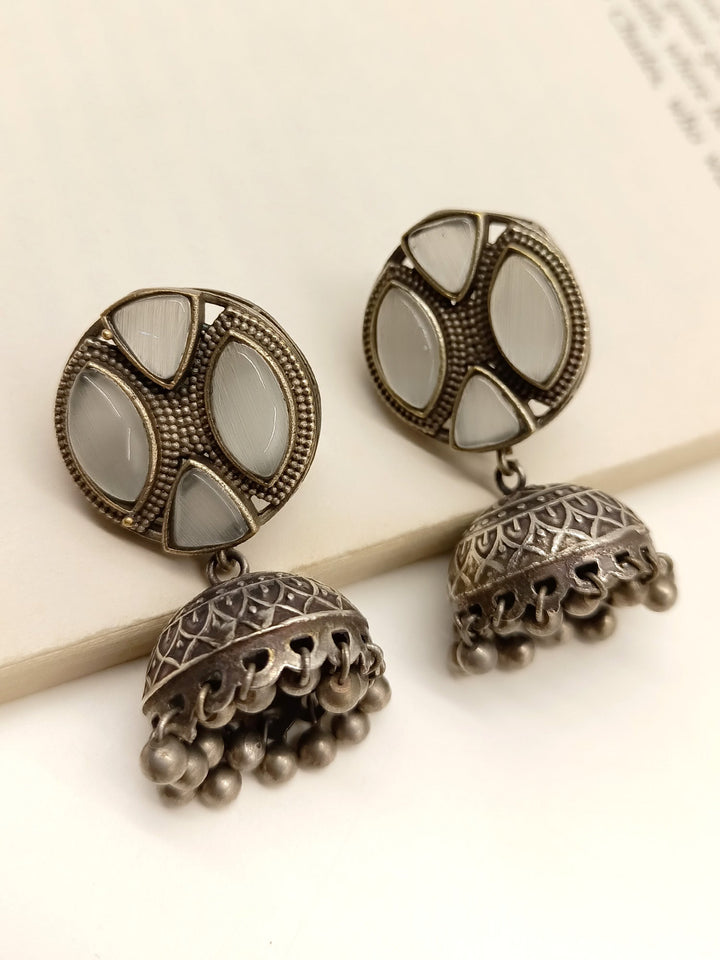 Umaro Gray Oxidized Jhumki