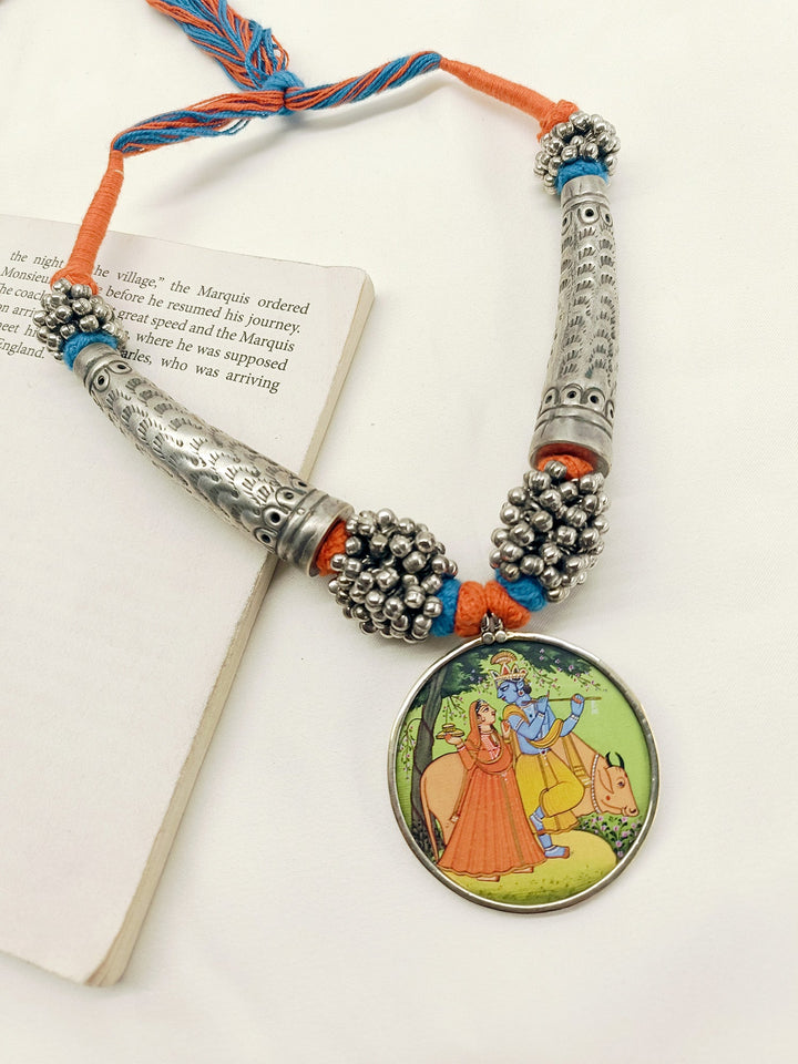 Amita Radha Krishna Oxidized Neckpiece