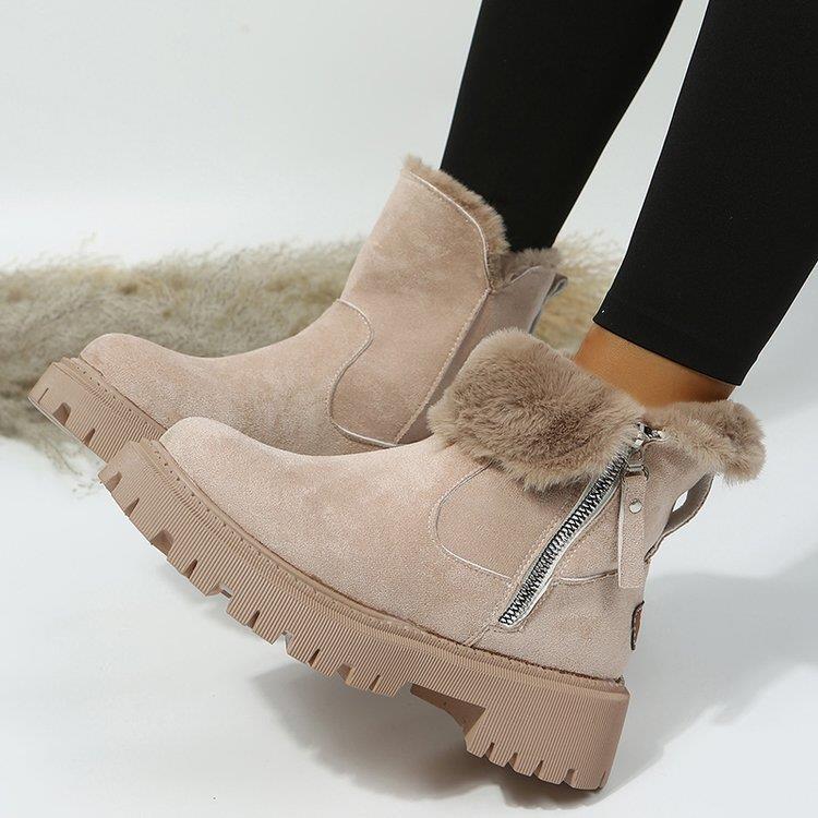 Women's Snowdrop Boots - Plush Lined Side Zip Ankle Boots (US 4-10.5)