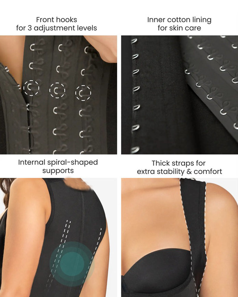 Shapshe® Women Hourglass Vest Tummy Control Waist Trainer Corset With Hook and Eye